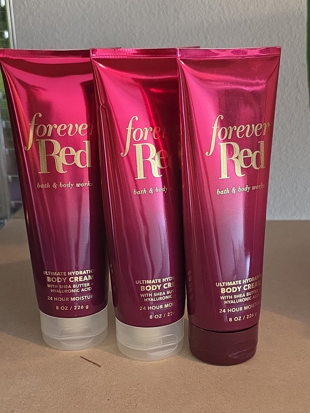 Bath & Body Works Forever Red Body Cream - Metallic Red Packaging